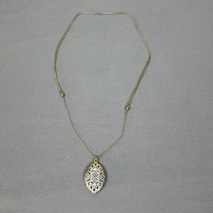 Gold Tone Filigree Oval Pendant Slider Necklace 21 In Womens Floral Jewelry
